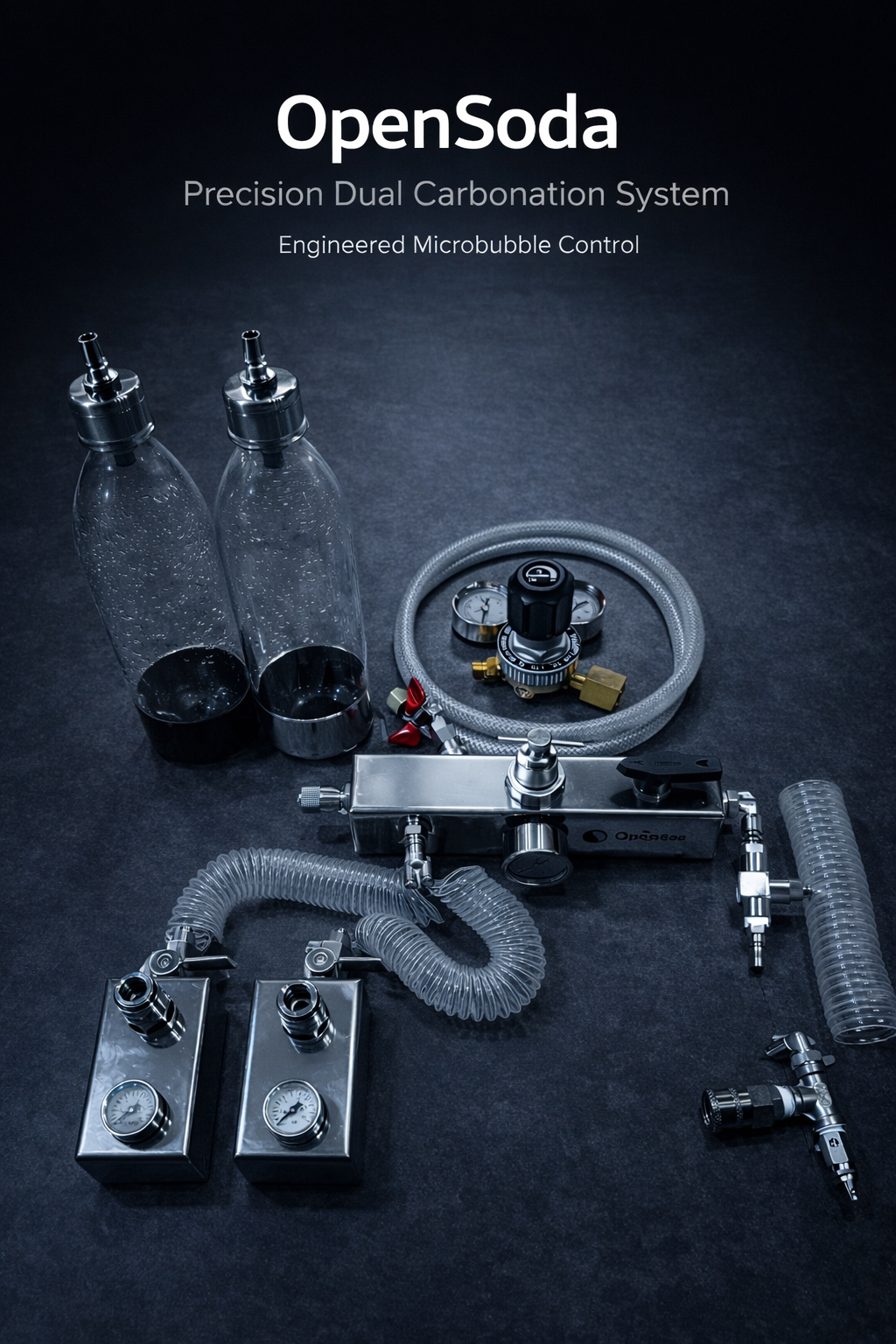 Free Shipping CO₂ & Nitrogen Dual-Gas Professional Carbonation System Rapid Micro-Adjustment | High-Pressure Microbubble Technology Stainless Steel SUS304 | Adjustable Pressure Premium Carbonation System for Bar & Foodservice Use